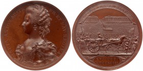 France. Death of Marie Antoninette Medal, 1793. Pollard-4. Bronze. 48 mm. By C.H. Kuchler. Bust left. Reverse; Queen rides towards her execution in an...