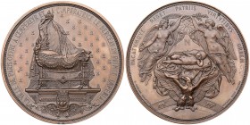 France. Medal, 1856. Divo-301. Bronze. 77. Hallmark, hand. By Cavelier & Vauthier-Galle. The city of Paris offers the cradle of the Prince Imperial, b...