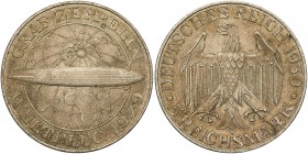 Germany. 5 Reichsmark, 1930-A. Dav-972;KM-68; J-343. To commemorate the round-the-world flight of the Graf Zeppelin in 1929. Lustrous. Extremely Fine ...