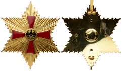 Germany. Federal Republic Order of Merit First Class Grand Cross Set. 80 mm and 75 mm. Gilt with red enamel. Very Fine. Estimate Value $300 - 400