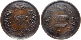Great Britain. Battle of Waterloo Medal, 1815. BHM-870; Eimer-1067. 140 mm. Original Copper Electrotype. By Pistrucci. Designed 1819. 20 made in 1849....