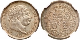 Great Britain. Shilling, 1816. S.3790; ESC-1228; KM-666. George III. Choice example. NGC graded MS-65. Estimate Value $150 - 200