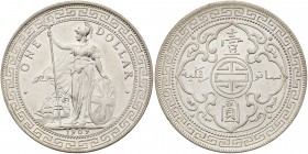 Great Britain. Trade Dollar, 1909-B. KM-T5. Britannia standing. Brilliant mint state. At grading Service, Final grade on Web Site. Estimate Value $150...