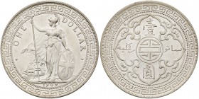 Great Britain. Trade Dollar, 1909-B. KM-T5. Britannia standing. Brilliant mint state. At grading Service, Final grade on Web Site. Estimate Value $150...