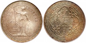 Great Britain. Trade Dollar, 1929-B. KM-T5. Britannia standing. Gorgeous iridescent toning. PCGS graded MS-65+. Estimate Value $800 - 1,000