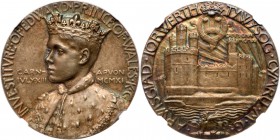 Great Britain. Investiture Medal, 1911. BHM-4079; Eimer-1925. Silve 925 fine. 35 mm. Official Royal Mint issue. Investiture of Edward, Prince of Wales...