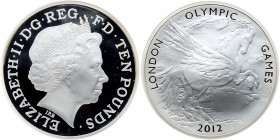 Great Britain. 10 Pounds, 2012. KM-1227. Weight 4.9944 ounces. Elizabeth II. Reverse; Pegasus right. For the 2012 London Olympic Games. In original ca...