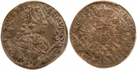 Hungary. &frac14; Taler, 1735-NB (Nagybanya). KM-305. Karl VI. Bust right. Reverse ; Crowned eagle. Deep original gray tone with underlying mint luste...