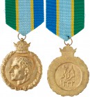 Iran. Pahlavi, Order of the 28th Mordad. Bronze. 42 mm. With ribbon. Extremely Fine. Estimate Value $100 - 150