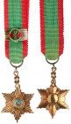 Iran. Pahlavi Order of Homayoun Miniature Night Badge, 2nd Class. 21.5 mm. With original ribbon. Extremely Fine. Estimate Value $75 - 100