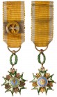 Iran. Order of Crown, 1st Class Night Badge. 15 mm. Enamel. With ribbon. About Extremely Fine. Estimate Value $100 - 125