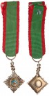 Iran. Order of Homayoun, Night Badge, 1st Class. 16 mm. Enamel center. With ribbon. About Extremely Fine. Estimate Value $75 - 100