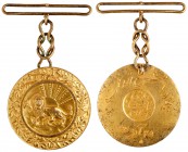 Iran. Persia Pahlavi Homayoun Medal 1st Class gold plated Silver. 33 mm. About Extremely Fine. Estimate Value $125 - 150