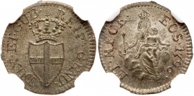 Italian States: Genoa. 8 Denari, 1796. KM-236. Billon. Crowned arms. Reverse Madonna and child. Superb example. NGC graded MS-66. Estimate Value $200 ...
