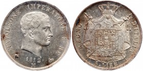 Italian States: Kingdom of Italy. 5 Lire, 1812-M. Dav-202; KM-10.4; Pagani-30. Napoleon, head right. Reverse ; Crowned and mantled arms. Brilliant min...