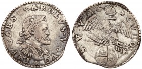 Italian States: Milan. &frac12; Ducatone, ND. CNI vol 5, XIV,20. 18.1 grams. Charles V, 1535-1556. Laureate head right. Reverse ; Eagle on globe. Tone...