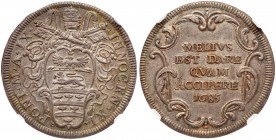 Italian States: Papal/Roman States. Testone, 1685. KM-473; Berman-2105; Munt-102. Anno IX. Innocent XI. Toned. NGC graded MS-65. Estimate Value $1,100...