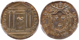 Italian States: Papal/Roman States. Giulio, 1700. KM-639; Berman-2255. Anno IX. Innocent XII. Holy Door with four columns. Holy Year issue. Attractive...
