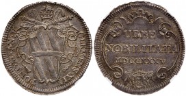 Italian States: Papal/Roman States. Testone, 1735. KM-862; Berman-2632; Munt-51. Anno V. Clement XII. Toned. NGC graded MS-65. Estimate Value $1,000 -...