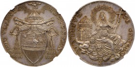 Italian States: Papal/Roman States. Scudo, 1829-B (Bologna). Dav-188; KM-1303; Pagani-122. Sede Vacante. Cardinal arms. Reverse ; Seated figure in clo...