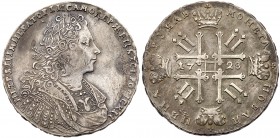 Russia. Rouble, 1728. Bit-67; Dav-1668; KM-182.2. Peter II. Minor scratches and surface porosity on both sides. Very Fine. Estimate Value $250 - 300