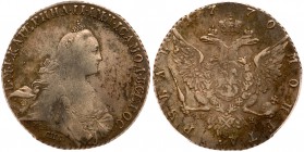 Russia. Rouble, 1770-СПБ ЯЧ. Bitkin-209; Dav-1684; KM-C67a.2. Catherine II. Uneven toning. PCGS graded EF-40. Estimate Value $250 - 300