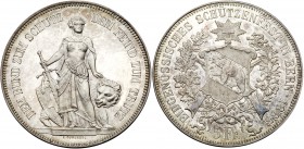 Switzerland. 5 Francs, 1885. Dav-391; KM-XS17. For the Federal Shooting Festival at Bern. NGC graded MS-63. Estimate Value $150 - 200