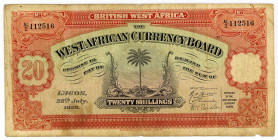 BRITISH WEST AFRIKA, West African Currency Board, 20 Shillings 28.07.1950. Lagos.
III-