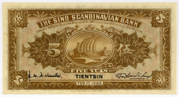 CHINA/AUSLANDSBANKEN, The Sino-Scandinavian Bank, Tienstin Branch, 5 Yuan 1922.
I
Pick S592a