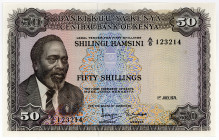 KENIA, Central Bank of Kenya, 50 Shillings 01.07.1971.
I
Pick 9b