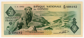 KONGO / CONGO DEM.REPUBLIK, Banque Nationale du Congo, 50 Francs 1.4.1962.
I
Pick 5