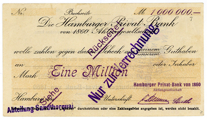 HAMBURG, Hamburg, Hamburger Privat-Bank von 1860 Aktiengesellschaft, Abteilung S...