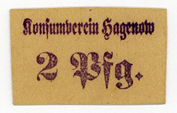 MECKLENBURG-VORPOMMERN, Hagenow, Konsumverein. 2 Pfennig o.D..
I
Ti.2705.02