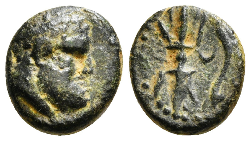 PISIDIA. Selge. Ae (2nd-1st centuries BC).
Obv: Head of Herakles right, with clu...