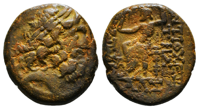 SELEUCIS & PIERIA. Antioch. Ae Tetrachalkon (63-28 BC). Uncertain date.
Obv: Lau...