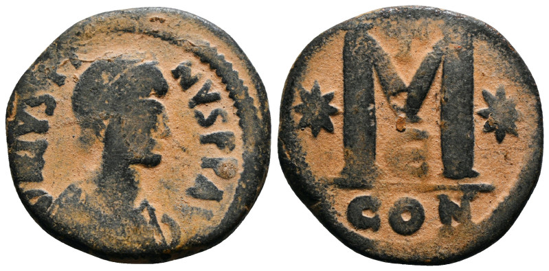 JUSTINIAN I (527-565). Follis 15,58 g - 31,80 mm
Artifically patinated