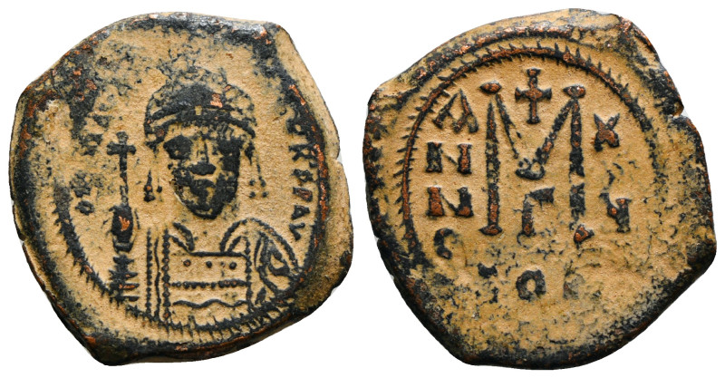 MAURICE TIBERIUS (582-602). Follis. 10,55 g - 28,76 mm
Artifically patinated