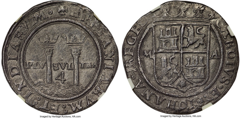 Charles & Johanna "Late Series" 4 Reales ND (1542-1555) M-A XF45 NGC, Mexico Cit...