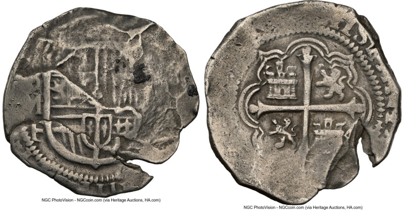 Philip III Cob 4 Reales ND (1607-1614) Mo-MF VF Details (Environmental Damage) N...