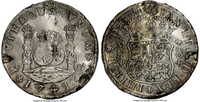 Philip V "Saint-Géran" 8 Reales 1741 Mo-MF AU (Saltwater Effect), Mexico City mi...