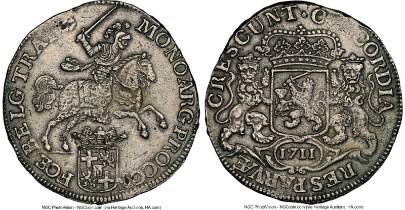 Utrecht. "De Liefde" Provincial Ducaton (Silver Rider) 1711 AU Details (Sea Salv...