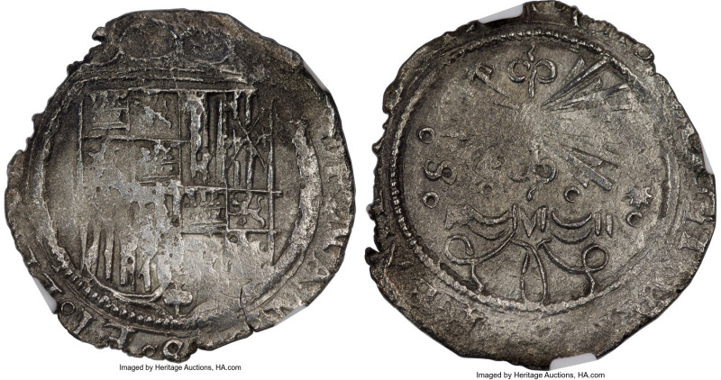 Ferdinand & Isabella "Pewter Wreck" Real ND (1474-1504)-S Sea Salvaged NGC, Sevi...