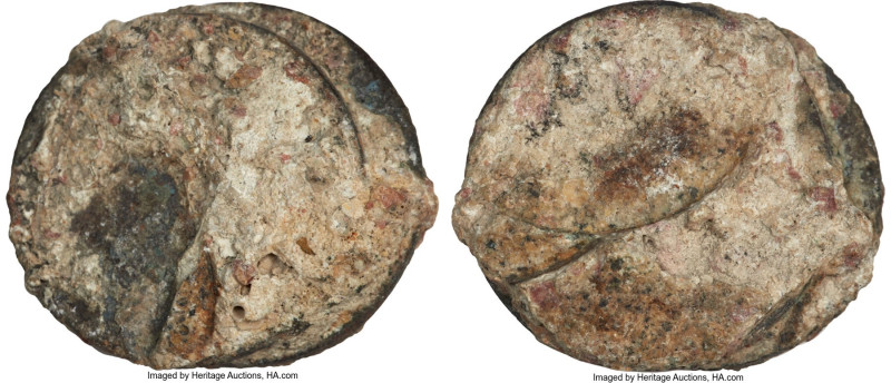 2-Coin 8 Reales ND (1772-1825) Shipwreck Clump, Total weight: 61.84gm. With two ...