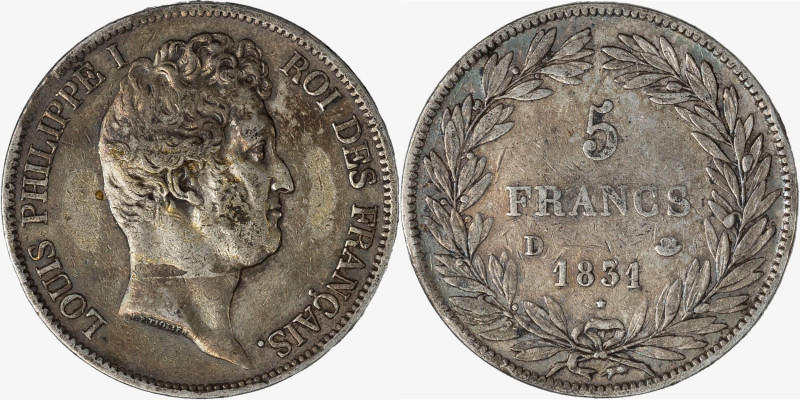 FRANCIA, LUIGI FILIPPO I, 1830-1848 - 5 Franchi - 1831

Metallo: AR. qBB