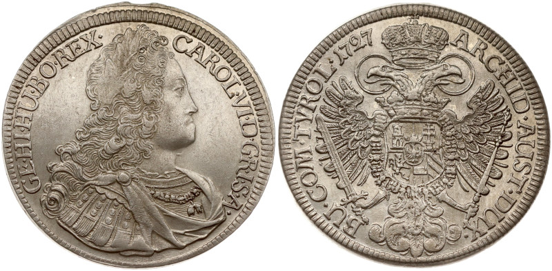 Austria. Charles VI (1711-1740). Taler 1727, Hall. Silver 28.39 g. KM 1617, Dav ...