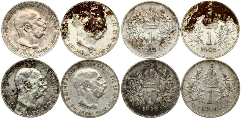 Austria. Franz Joseph I (1848-1916). 1 Corona 1913-1916. Silver total weight 19....