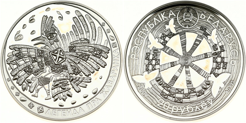 Belarus. 20 Roubles 2009 Legend of The Skylark. Mintage 5000 pcs. Silver .925, 3...