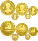 Ethiopia 10 - 200 Birr 1958 (1966) 75th Birthday and 50th Jubilee of Reign of Emperor Haile Selassie I SET Lot of 5 Coins