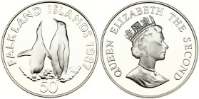 Falkland Islands 50 Pence 1987 WWF