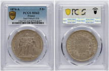 France 5 Francs 1874 A PCGS MS 62